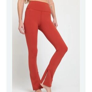 Spiritual Gangster Yoga Vivienne Zip Pant Leggings In Red Stone Sz LG NWT